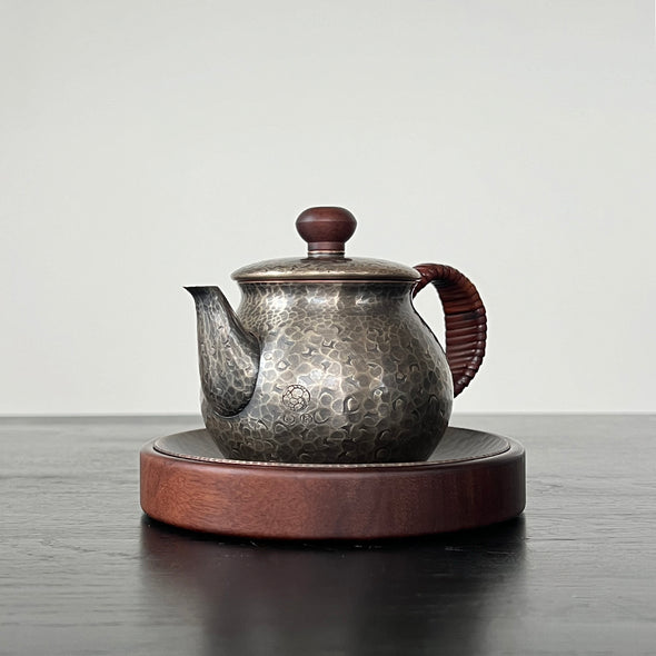 Hand-hammered Copper Teapot Stand Silver