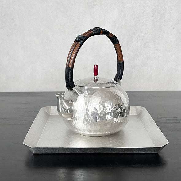 Pewter Teapot Marutsujime Antique Glass Knob