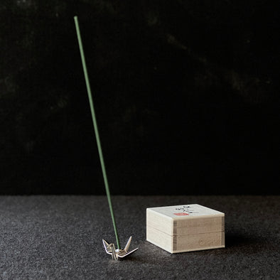 Silver Folded Crane Incense Stand