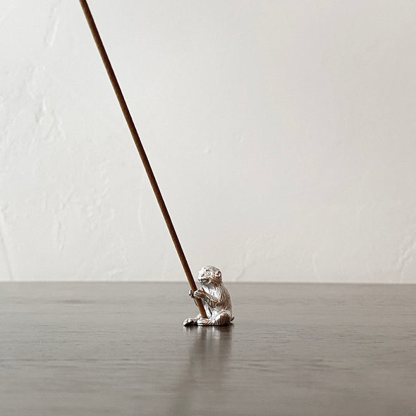Silver Monkey Incense Stand