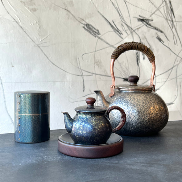Hand-hammered Copper Teapot 200ml Starry Blue