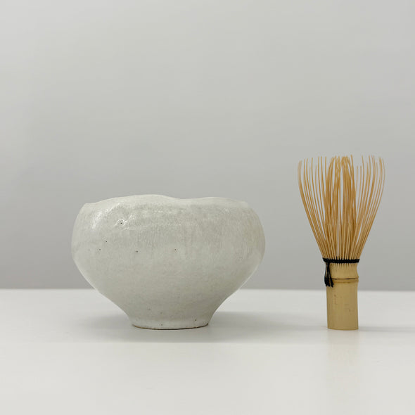Chawan Tea Bowl White Stone 25B