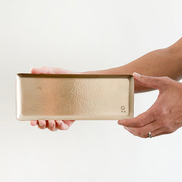 Hand Hammered Copper Tray Silver