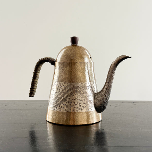 Hand Hammered Copper Coffee Kettle 900ml Crescent Wave