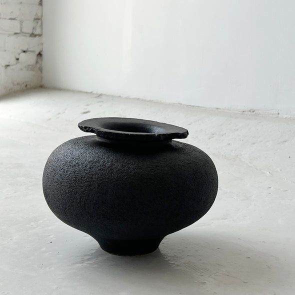 Black Stone Vase #2306B