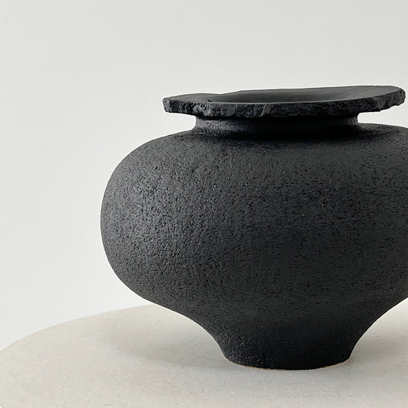 Black Stone Vase #2306B