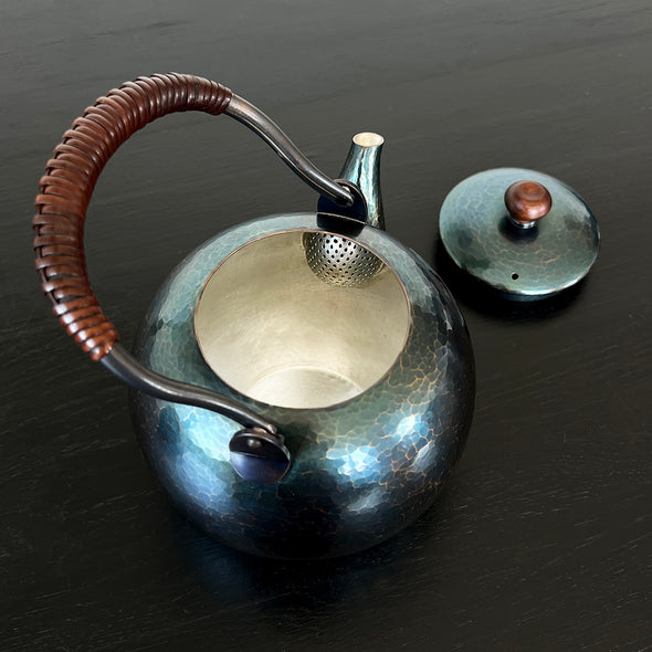 Hand-hammered Round Copper Teapot 600ml Shikinshoku