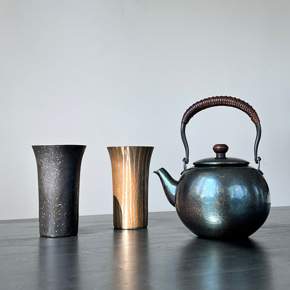 Hand-hammered Round Copper Teapot 600ml Shikinshoku
