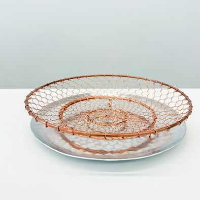 Handmade Copper Basket with Stainless Plate