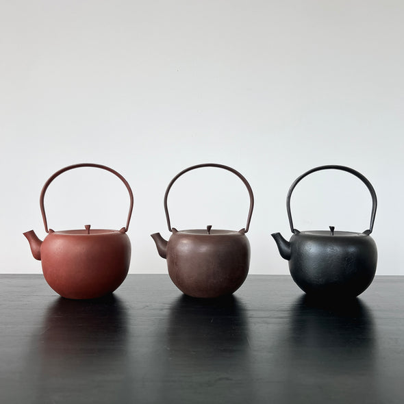 Iron Tetsubin Water Kettle Apple Black
