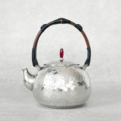 Pewter Teapot Marutsujime Antique Glass Knob