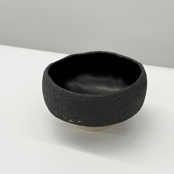 Chawan Tea Bowl Black Stone 25A