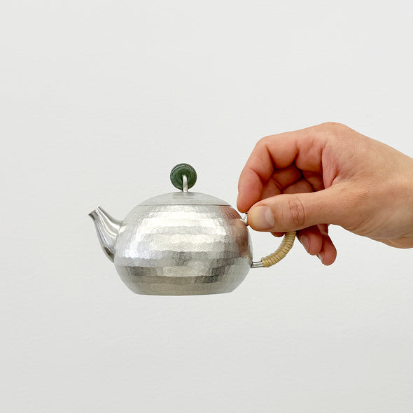 Pewter Teapot Seishi Jade Knob