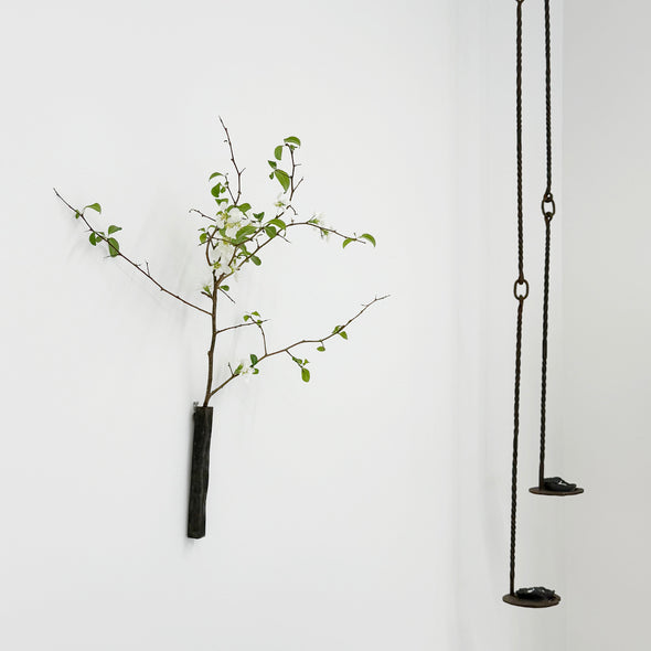 Antiqued Pewter Hanging Vase Kake Hanaire