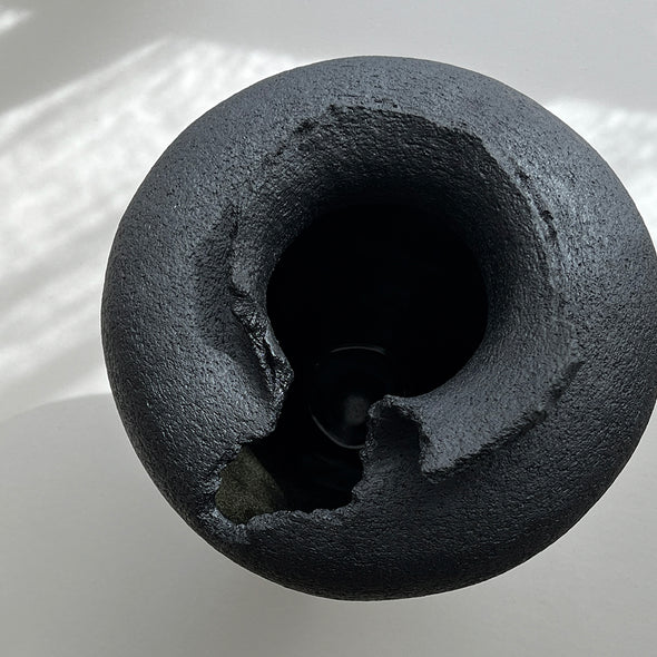 Black Stone Vase #2306A