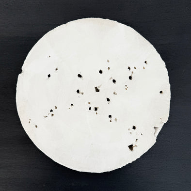 White Stone Tea Boat Tray -Round