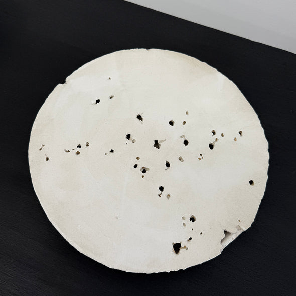 White Stone Tea Boat Tray -Round