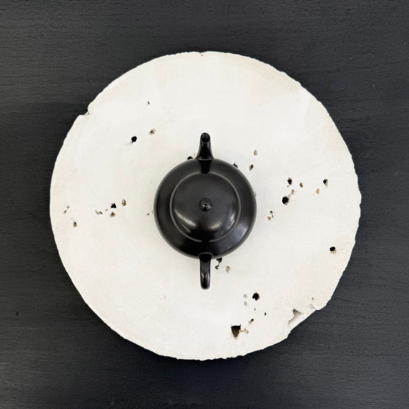 White Stone Tea Boat Tray -Round