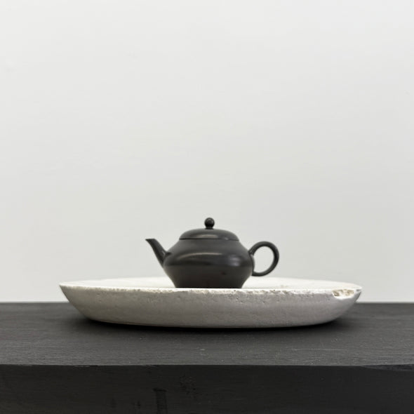 White Stone Tea Boat Tray -Round