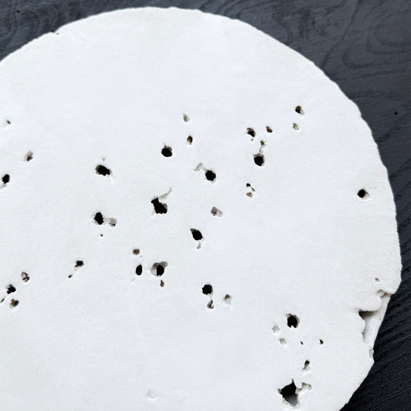 White Stone Tea Boat Tray -Round