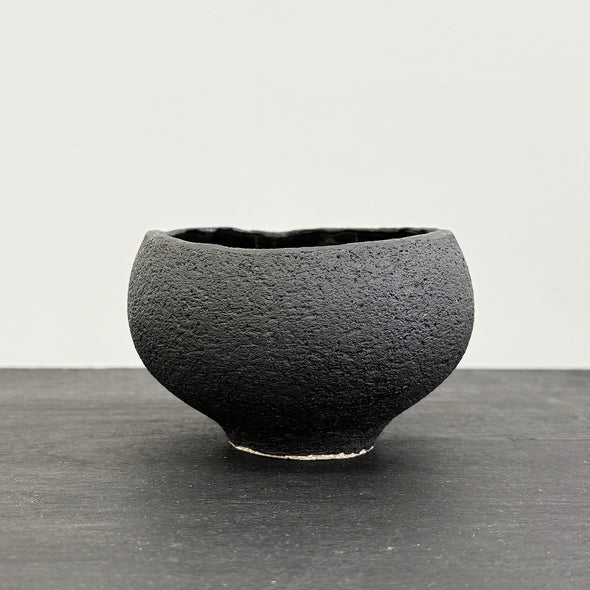 Chawan Tea Bowl Black Stone 8A
