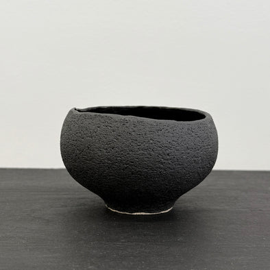 Chawan Tea Bowl Black Stone 8A