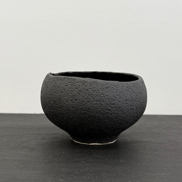 Chawan Tea Bowl Black Stone 8A