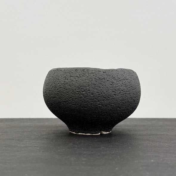 Chawan Tea Bowl Black Stone 8A
