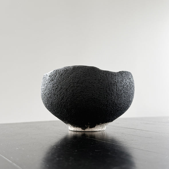 Chawan Tea Bowl Black Stone 9A