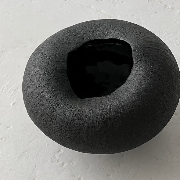 Black Stone Wave Vase #23A