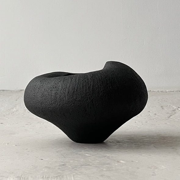 Black Stone Wave Vase #23A
