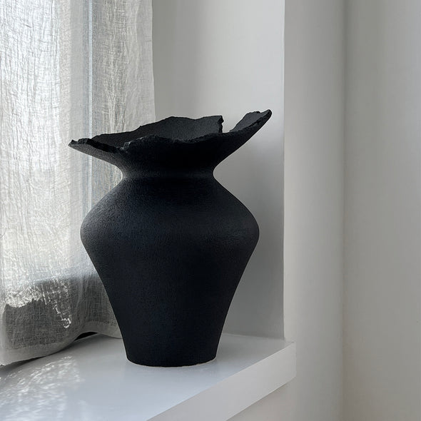 Black Stone Vase #1221
