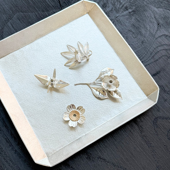 Silver Sakura Incense Stand