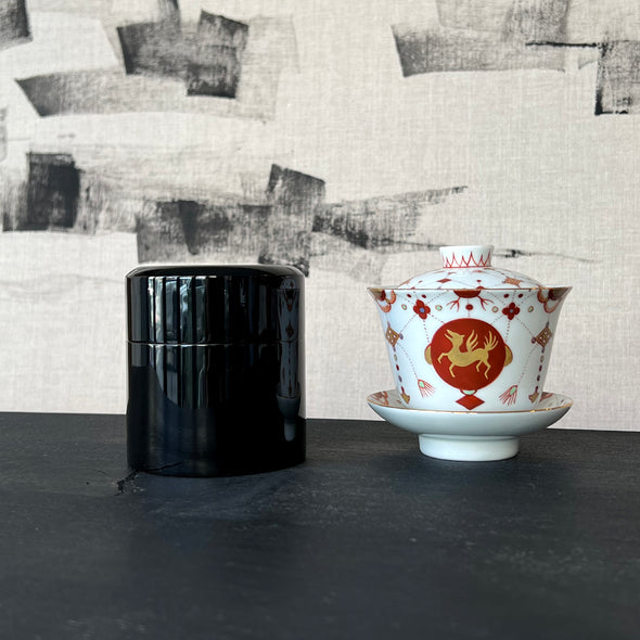 Lacquer Tea Canister Black
