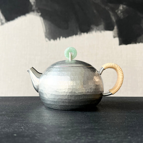 Seishi Jade Knob Pewter Teapot