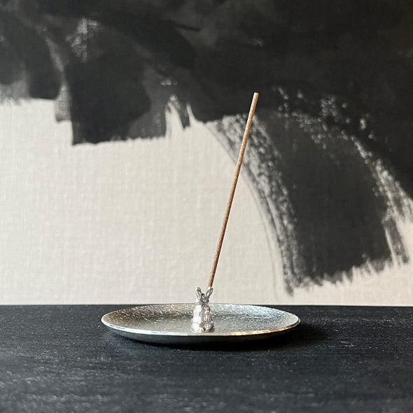 Silver Rabbit Incense Stand