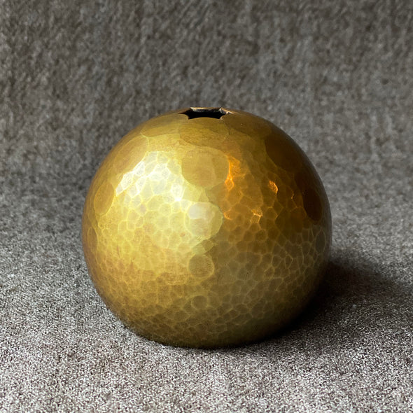 Hand-hammered Copper Orb Flower Vase Sunrays