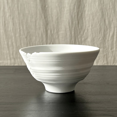 Mushikui Chawan Matte White 23D