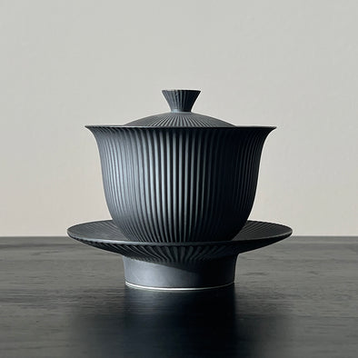 Arita Porcelain Black Slate Shinogi Gaiwan