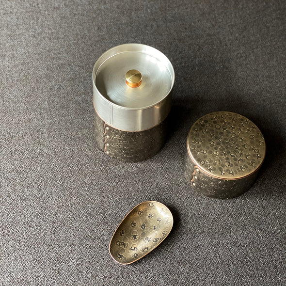 Hand-Hammered Canisters Smokey Silver Tsuiki Copperware