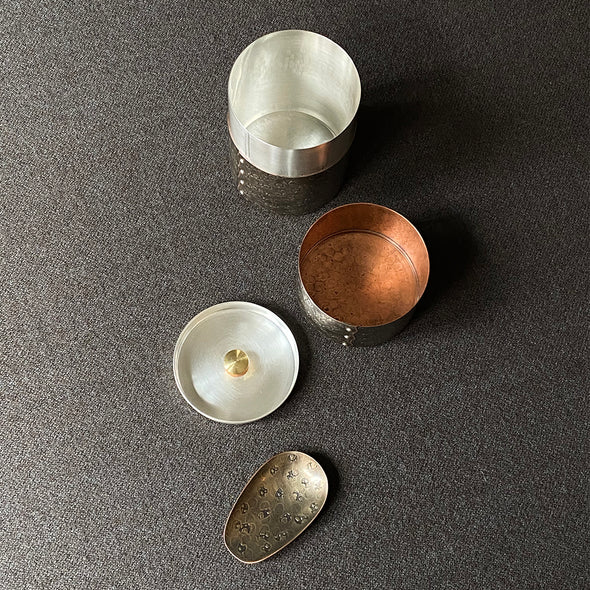 Hand-Hammered Canisters Smokey Silver Tsuiki Copperware