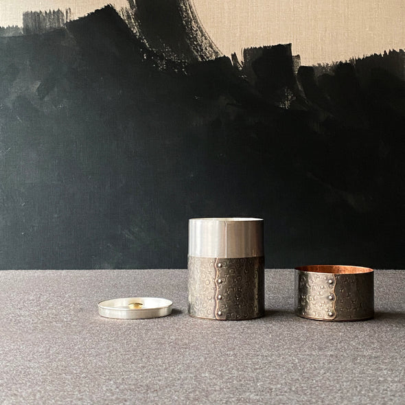 Hand-Hammered Canisters Smokey Silver Tsuiki Copperware