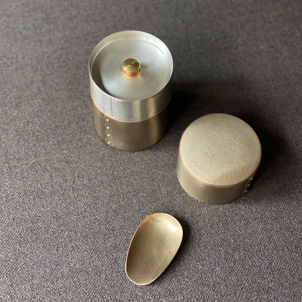 Hand-Hammered Copper Canister Silver