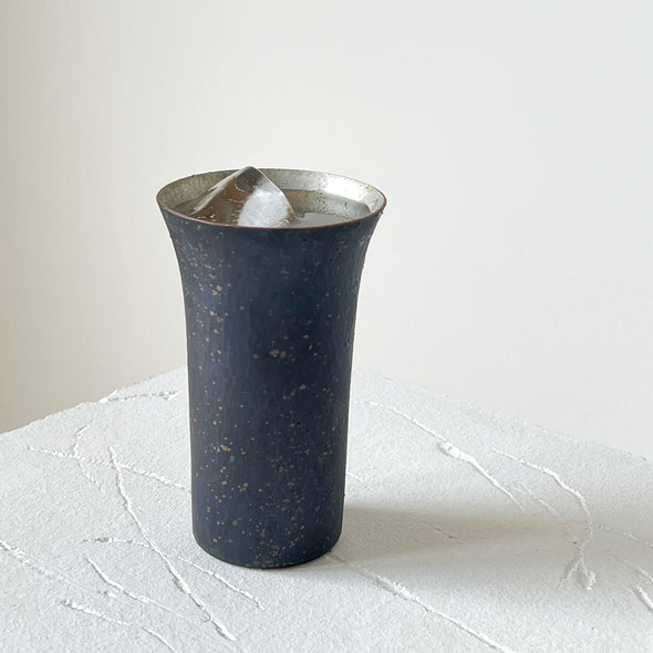 Hand-Hammered Mug Speckled Blue Tsuiki Copperware
