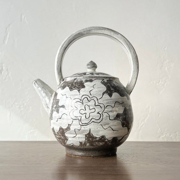 Buncheong Flower Teapot #1a