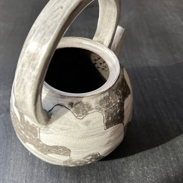 Buncheong Top Handle Flower Teapot #1a