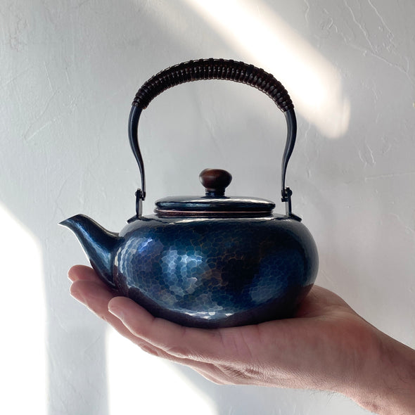 Shikinshoku Flat Teapot 500ml Tsuiki Copperware