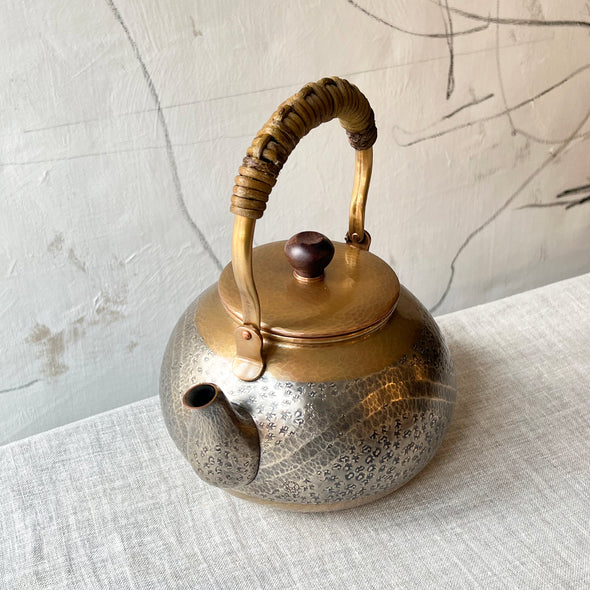 Hand Hammered Copper Water Kettle 1.8l Crescent Wave