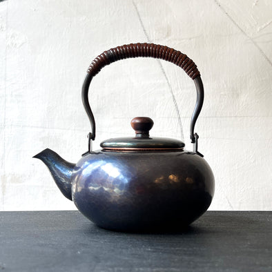 Shikinshoku Flat Teapot 500ml Tsuiki Copperware