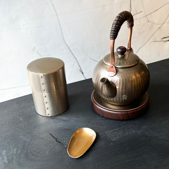 Shimada Round Teapot 600ml Tsuiki Copperware